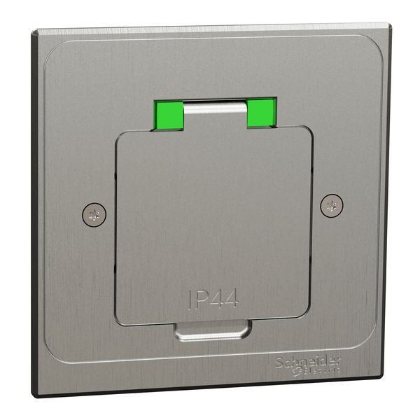 Socket-outlet, Unica System+, complete product Schuko IP44 grey INS52100 image 2