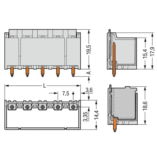 2092-3403 THT male header; 1.4 mm Ø solder pin; straight image 3