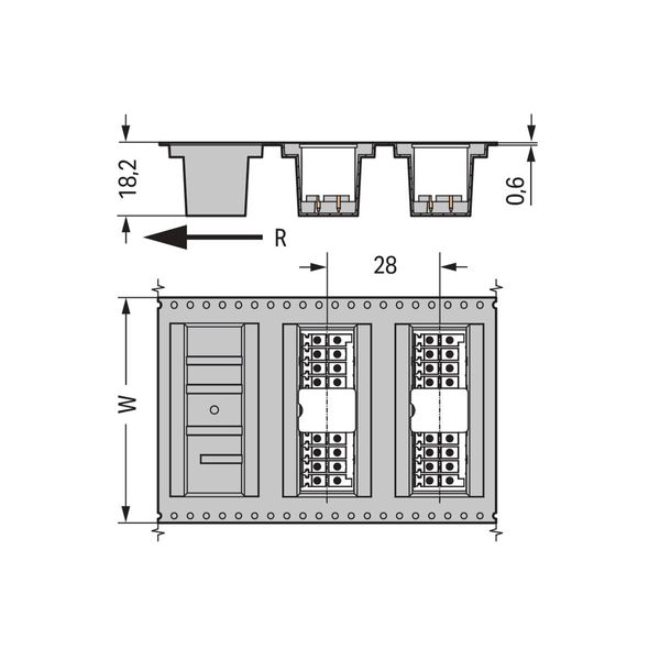 THR male header, 2-row 0.8 x 0.8 mm solder pin straight black image 3