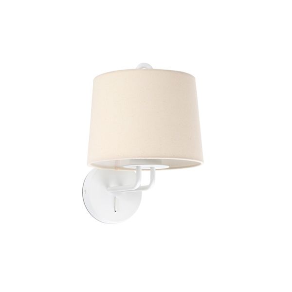 MONTREAL WHITE WALL LAMP BEIGE LAMPSHADE image 1