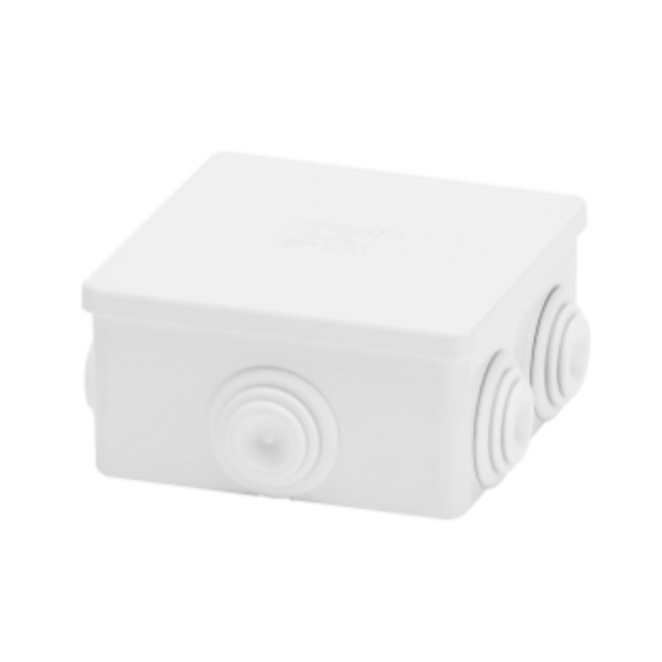 JUNCTION BOX WITH PLAIN PRESS-ON LID - IP44 - INTERNAL DIMENSIONS 80X80X40 - WALLS WITH CABLE GLANDS - GREY RAL 7035 image 1