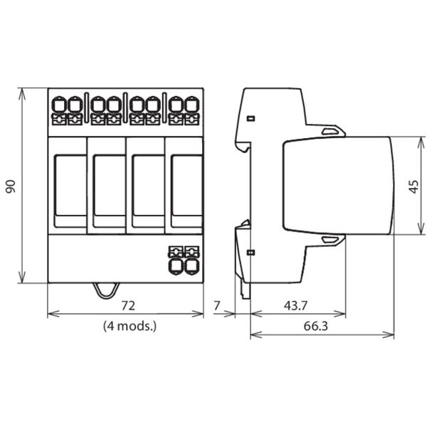 Surge arrester type 2 DEHNguard MP 4-pole Uc 275V for TN-S systems image 2