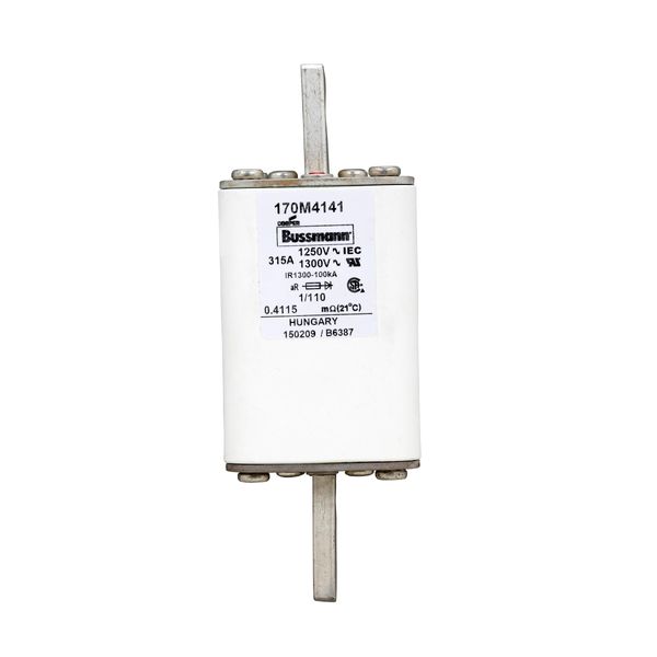 Fuse-link, high speed, 315 A, AC 1250 V, size 1, 53 x 66 x 138 mm, aR, DIN, IEC, single indicator image 11