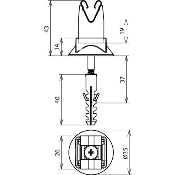 DEHNgrip conductor holder StSt f. Rd 8mm H 20mm with dowel 8x40mm and  image 2