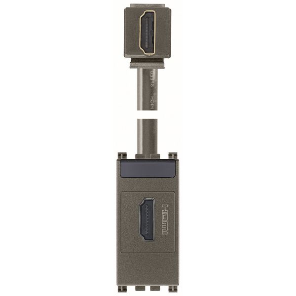 HDMI outlet with 90° cable Metal image 1