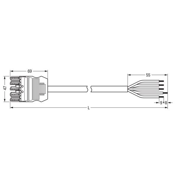 771-9385/167-202 pre-assembled connecting cable; Cca; Socket/open-ended image 5