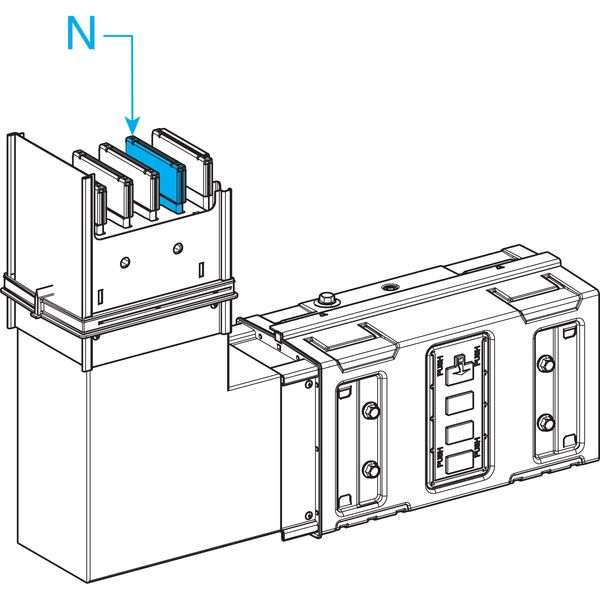 Elbow, Canalis KSA500-1000, aluminium conductors, 630A, fixed dimensions (A=B=290mm), upward, white RAL9001 image 1