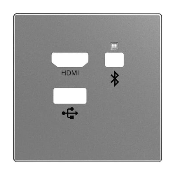 8256-866 Cover Plate Multimedia 3 gang stainless steel - Pure Stainless Steel image 5