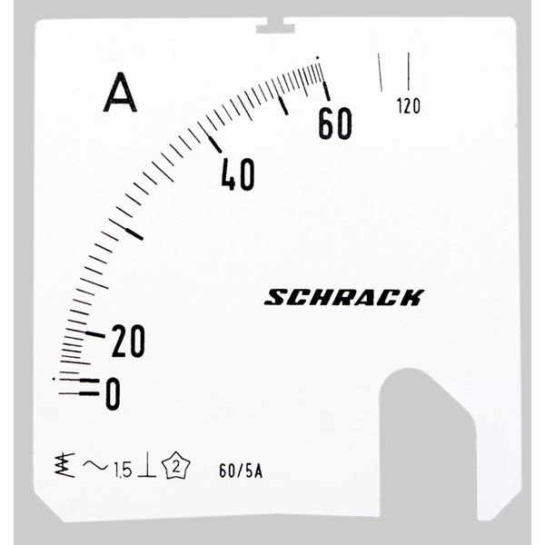 Scale Plate, 72x72mm, 60/120/5A AC image 1