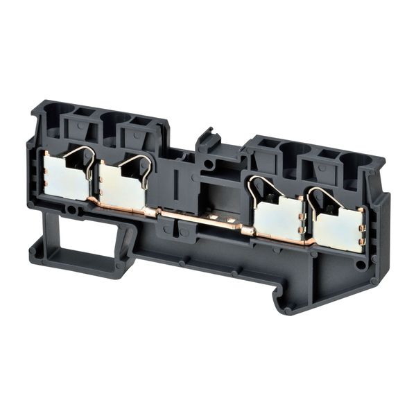 Multi conductor feed-through DIN rail terminal block with 4 push-in pl image 3