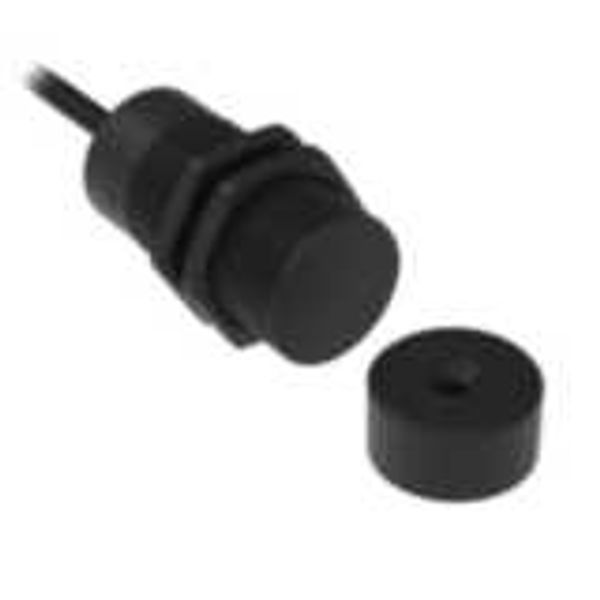 Non-contact door switch, reed, barrel plastic M30, 2NC+1NO, 10m cable image 2