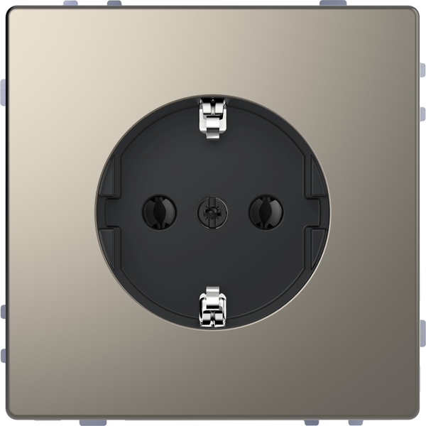 SCHUKO socket-outlet, screwless terminals, nickel metallic, System Design image 4