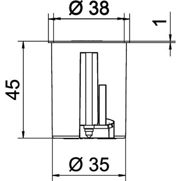 HG 45-WA-LD HW Cavity wall outlet box airtight, with cover ¨38, H45 image 2