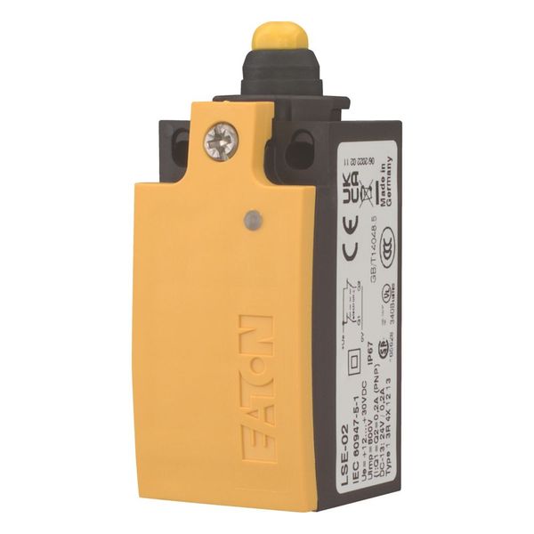 Safety position switch, LSE, Position switch with electronically adjustable operating point, Basic device, expandable, 2 NC, Yellow, Insulated materia image 8
