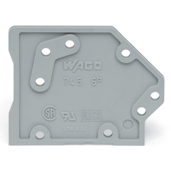 End plate snap-fit type 1.6 mm thick gray image 3