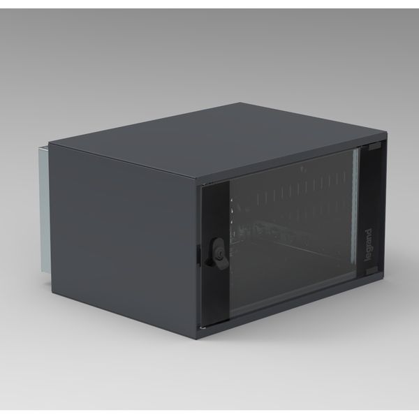 Wall mounting enclosure 6U 600 x 525 x 342mm with glass door LCS3 image 1