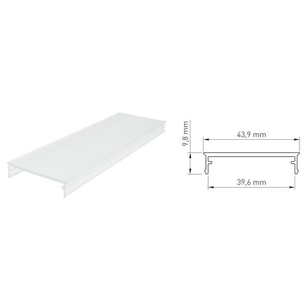 PMMA cover MF flat transparent L-2000mm W-43,9mm H-9,8mm image 1