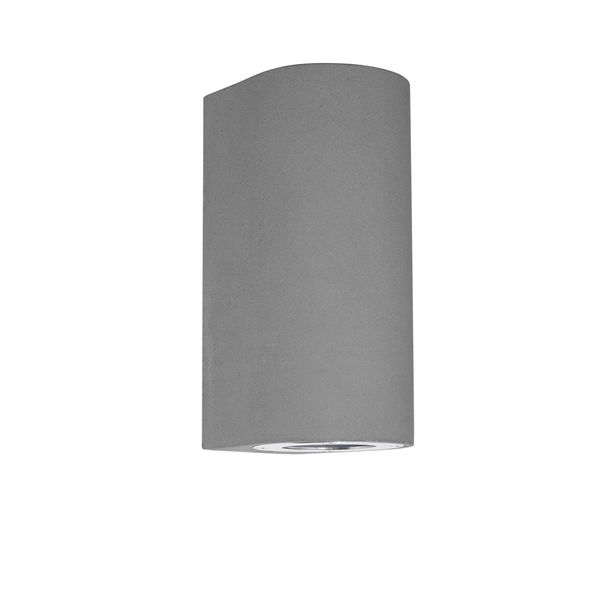 Gray Concrete Glass Diffuser LED GU10 2x7 Watt IP65 100-240 Volt Bulb Excluded Light Up & Down D: 8.6 W: 10 H: 18 cm image 1