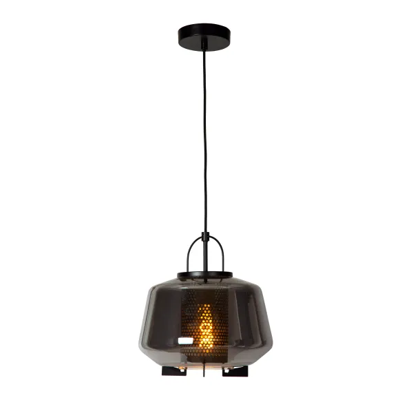 Lucide SISKA - Pendant light - 1xE27 - Smoke Grey image 1