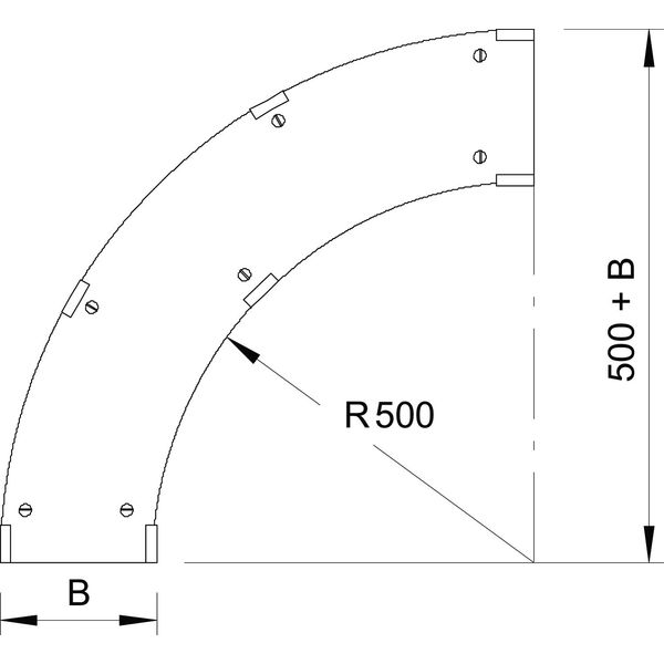 WDBRL 90 30 DD 90° bend cover wide span system 110 and 160 B300mm image 2