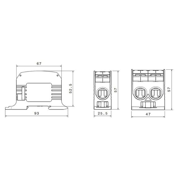 Aluminium /Copper terminal, 1-pole Double green, 95mmý image 7