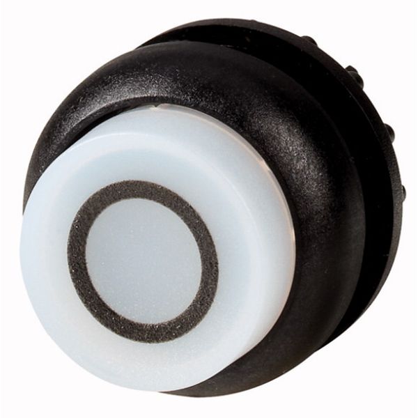 Illuminated pushbutton actuator, RMQ-Titan, Extended, momentary, White, inscribed 0, Bezel: black image 1
