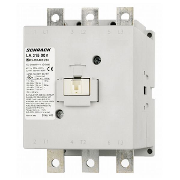 Contactor, 75kW, 150A AC3, 230A AC1, 3-pole, 230VAC/DC image 1