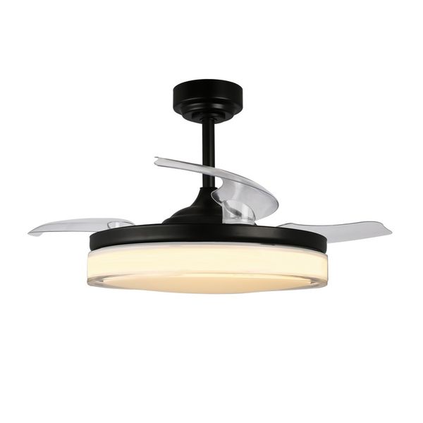 Aneto LED Ceiling Fan 72W 7920Lm CCT Folding Blades Black image 1