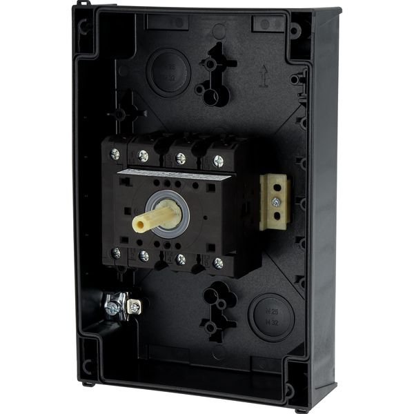 Main switch, P3, 63 A, surface mounting, 3 pole + N, Emergency switching off function, With red rotary handle and yellow locking ring, Lockable in the image 57