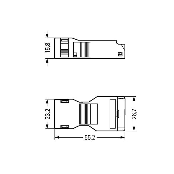 Strain relief housing 5-pole with locking clip black image 3