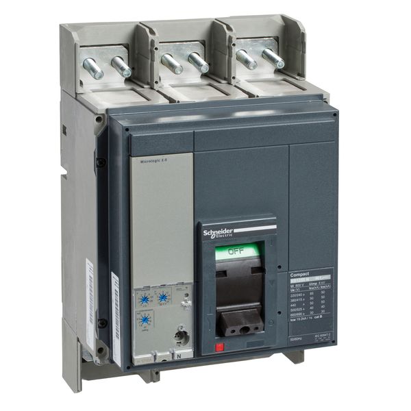 circuit breaker ComPact NS800L, 150 kA at 415 VAC, Micrologic 5.0 A trip unit, 800 A, fixed,3 poles 3d image 1