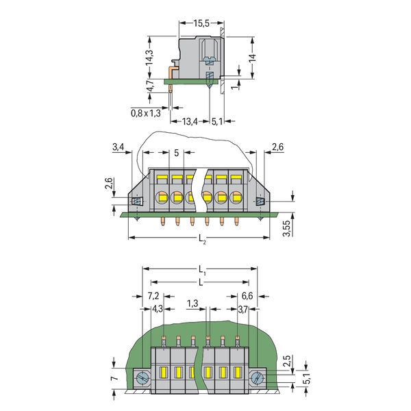 PCB terminal block 2.5 mm² Pin spacing 5 mm gray image 3