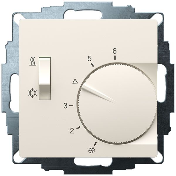 UP room controller, RAL1013 matt 55x55, 5-30C, AC 230V, 1CO, 10A/5A, heating/cooling switch image 2