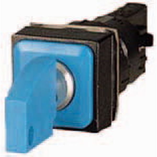 Key-operated actuator, 3 positions, blue, momentary image 1