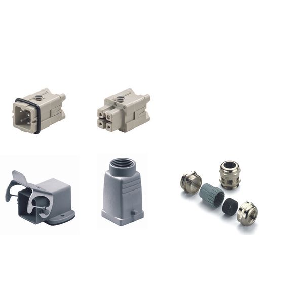 Industrial connectors (set), Series: HA, Screw connection, Size: 1, Nu image 1