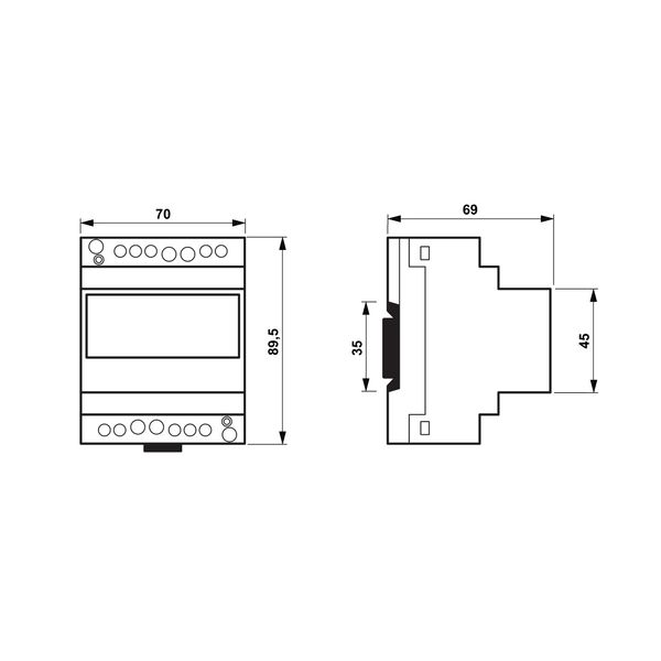 Modular ammeter, 20A-AC, direct, digital image 4