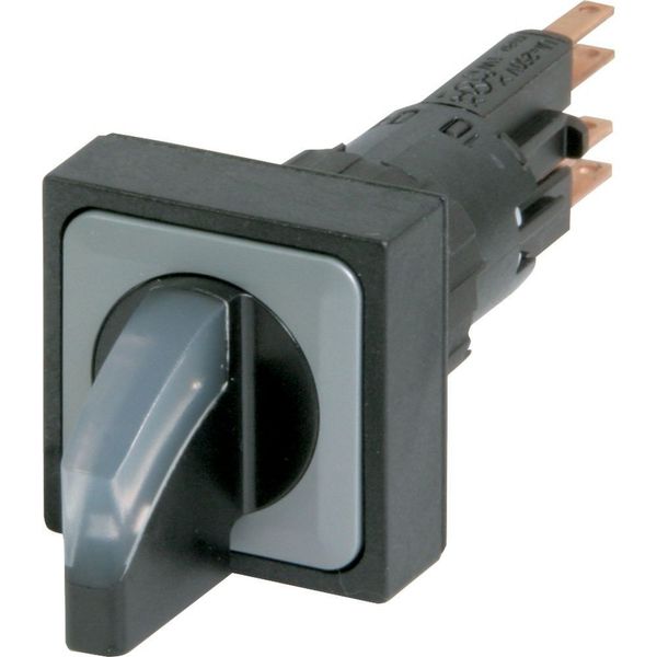 Illuminated selector switch actuator, momentary, 45°, 25 × 25 mm, 2 positions, With thumb-grip, White, with VS anti-rotation tab, with filament bulb, image 4