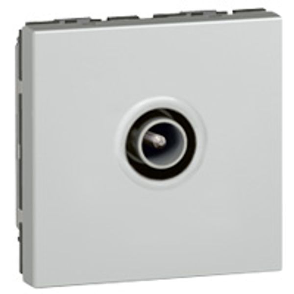 TV socket Mosaic - single - male Ø9.52 mm - 2 modules - alu image 1