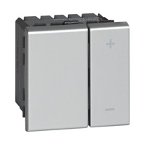 Universal dimmer Mosaic - without neutral - alu - 2 modules image 1