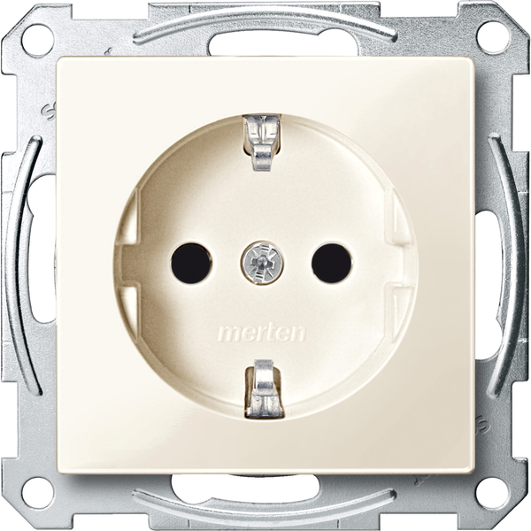SCHUKO socket-outlet, shutter, screwless terminals, white, glossy, System M image 3