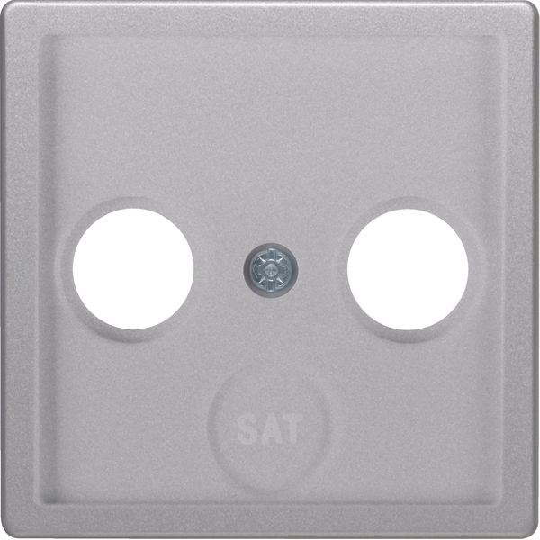 Centre plate for aerial socket 2- and 3-hole, Q.1/Q.3, alu velvety, la image 2