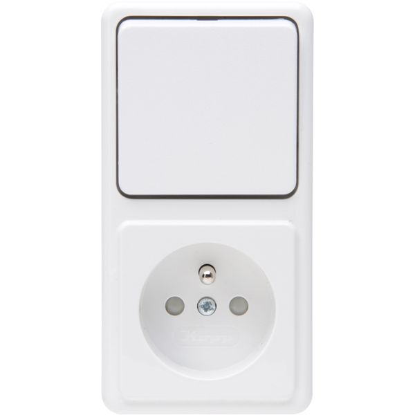 Surface mount socket outlet without earth, 2-fold,withshutter, arctic-white image 1