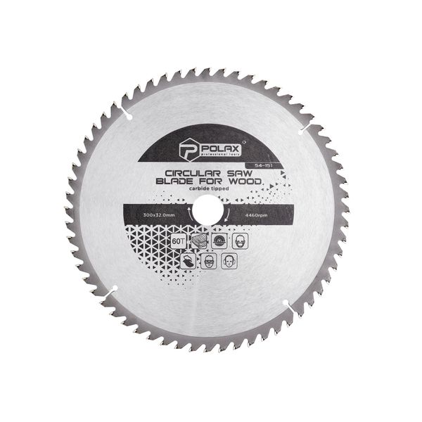 Circular saw blade for wood, carbide tipped 300x32.0/30.0, 60Т image 1