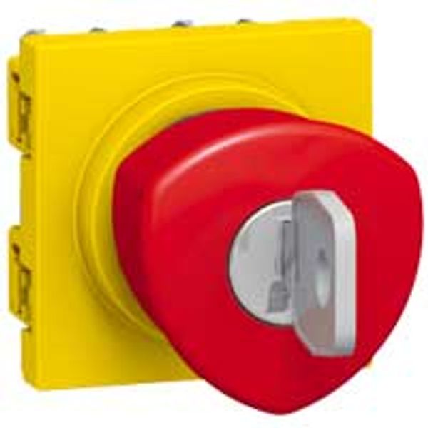 Emergency stop mushroom head push-button Mosaic - with key - 2 modules - white image 1