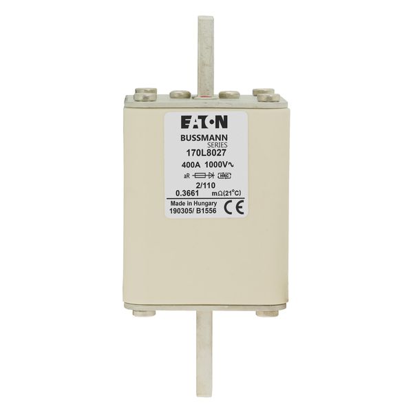 Fuse-link, high speed, 400 A, AC 1000 V, Size 2, 61 x 61 x 141 mm, aR, DIN, IEC, single indicator image 6