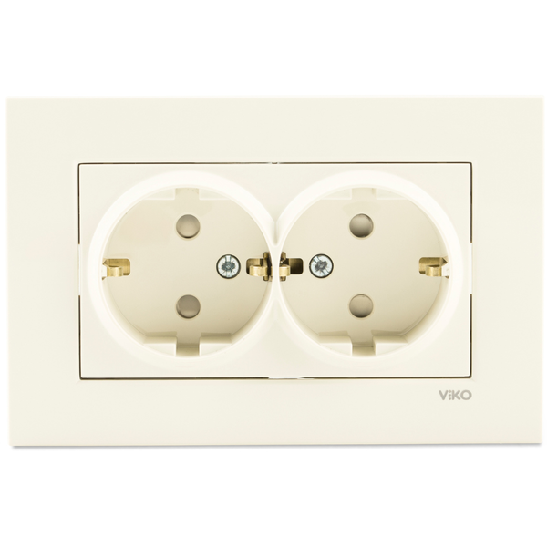 Karre Beige Child Protected Double Earth Socket image 1