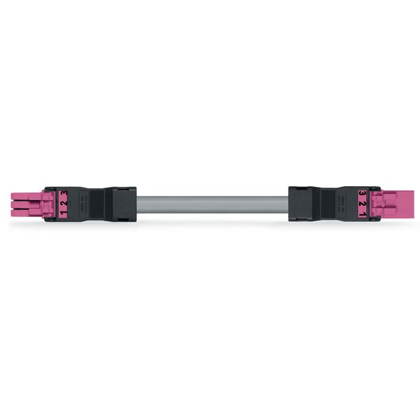 pre-assembled interconnecting cable Socket/plug 3-pole pink image 3