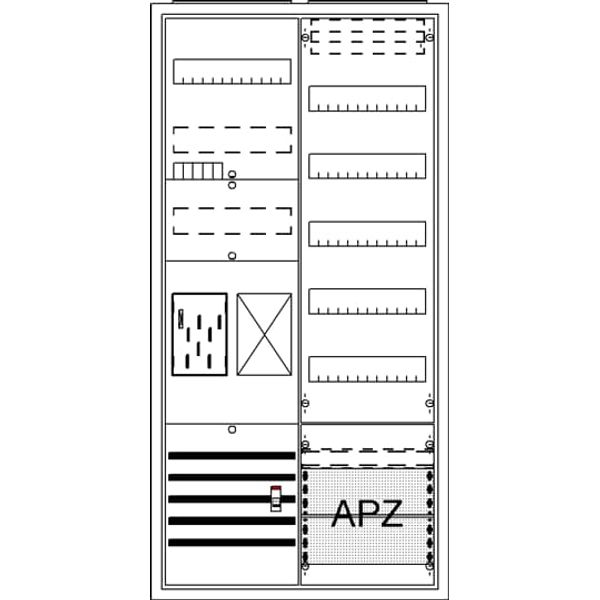 BA27FB Meter board, Field width: 2, Rows: 57, 1100 mm x 550 mm x 215 mm, Isolated (Class II), IP31 image 17