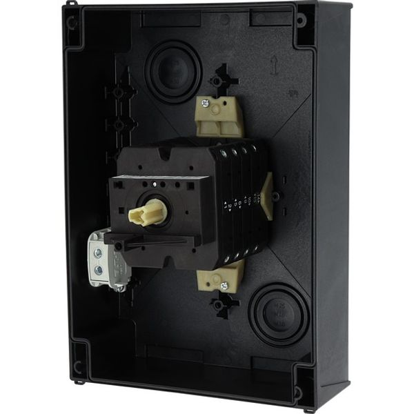 Main switch, T5, 100 A, surface mounting, 4 contact unit(s), 6 pole, 1 N/O, 1 N/C, STOP function, With black rotary handle and locking ring, Lockable image 8