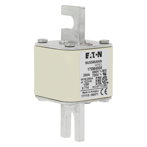 Fuse-link, high speed, 200 A, AC 690 V, DIN 1, 53 x 53 x 108 mm, aR, DIN, IEC, single indicator image 11